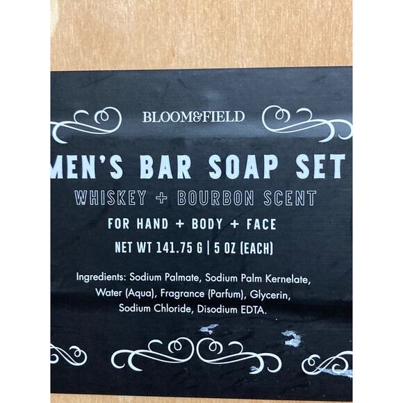 Bloom & Field- Whiskey Soap Bar Set Of 2 Whiskey + Bourbon Scent For hands body - Picture 4 of 4